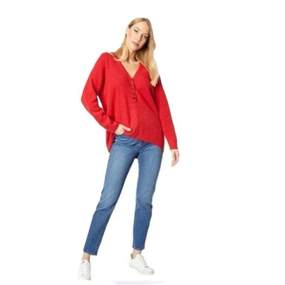 NWT- Madewell Kyle Waffle Henley top - Picture 4 of 10